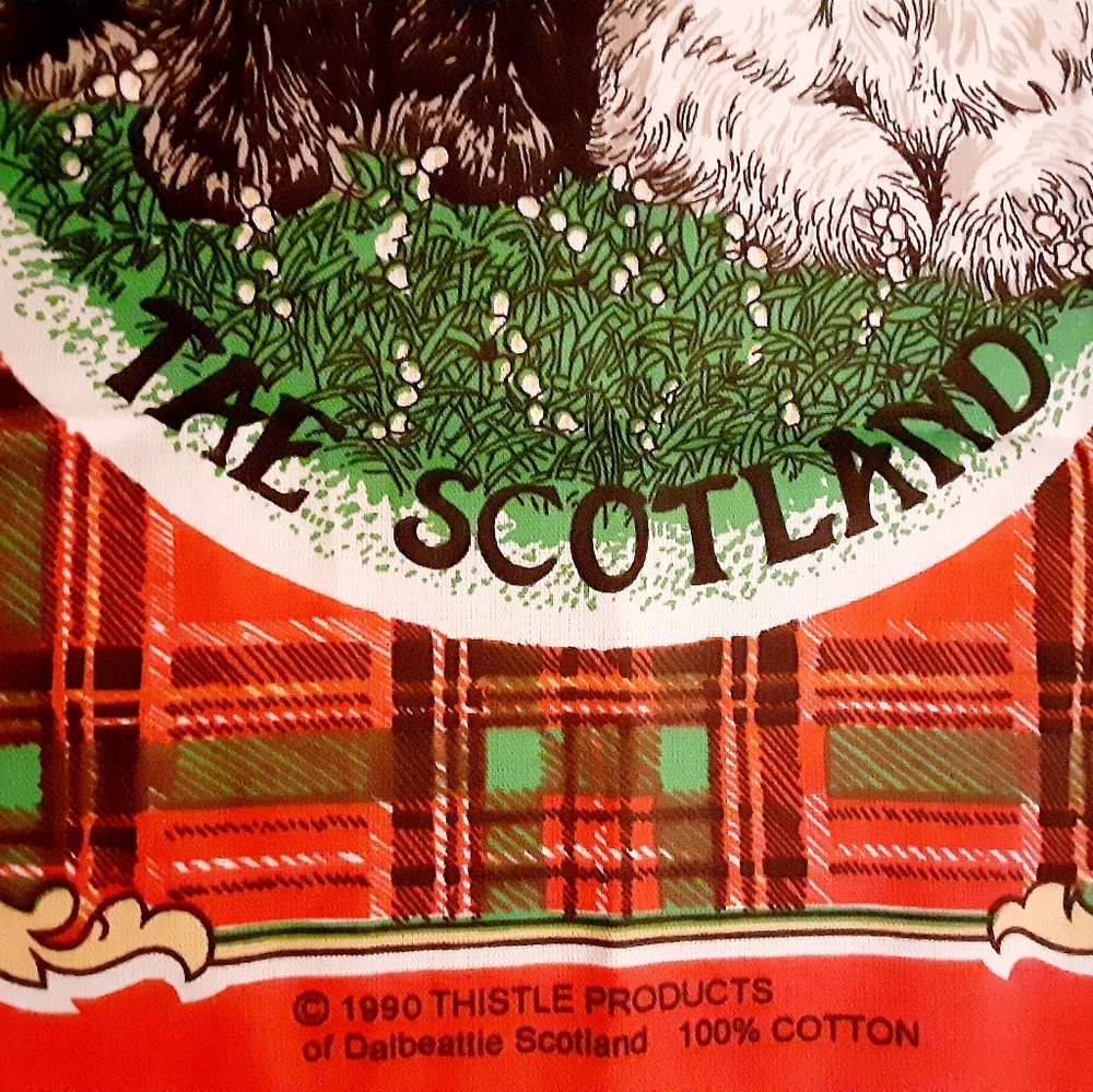Scottish Terrier and Westie Dog Print Scotland Tea Towel - Picture 3 of 6